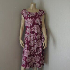 NOMADS Fuchsia Cap Sleeve Floral Pullover 16 Organic Cotton Dress